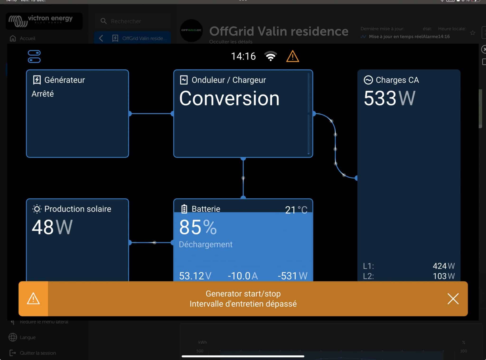 Compteur d'heures avec alarme: rappel entretien 100 h