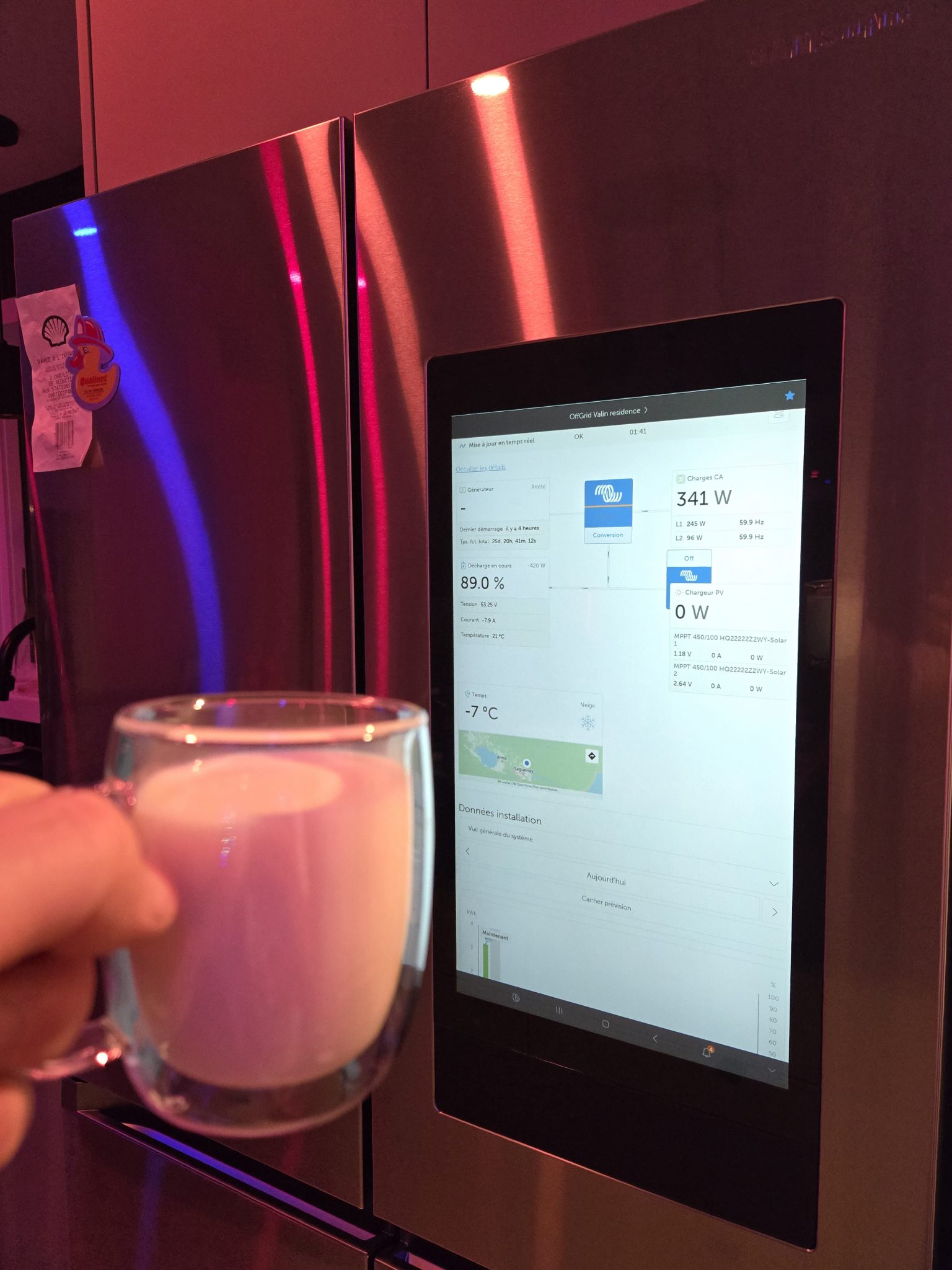 VRM Portal affiché sur Samsung Family Hub
